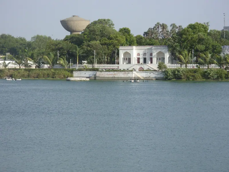 Kankaria Lake with Nagina Wadi on its island, Ahmedabad