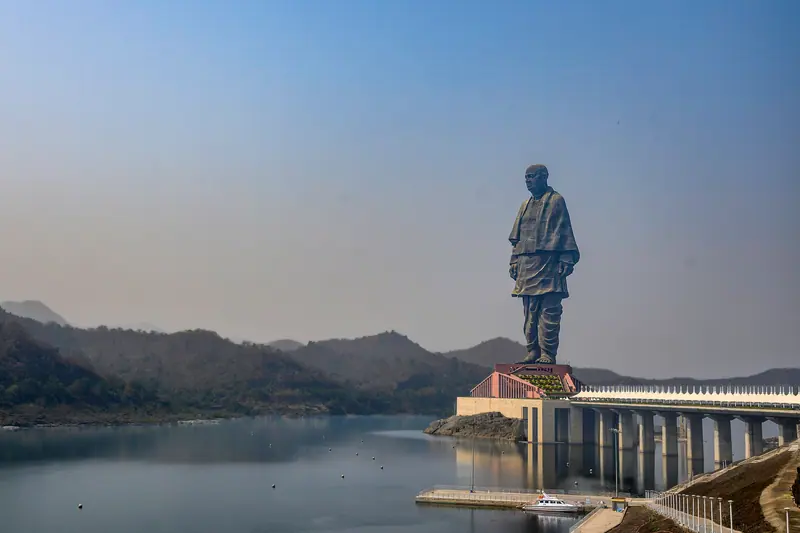 Statue of Unity over the Narmada at Kevadia, Gujarat