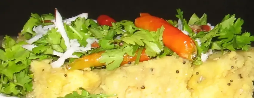 Khaman dhokla, a Gujarati farsan snack