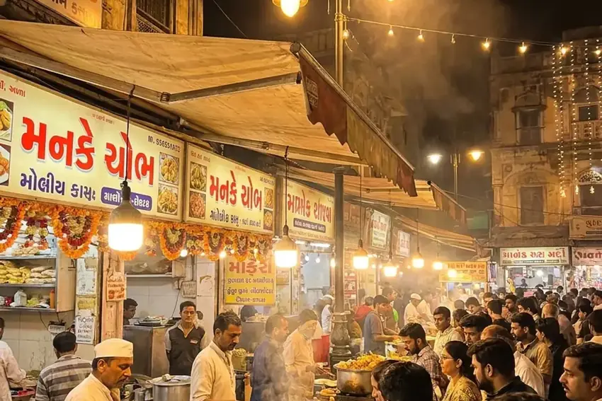 Manek Chowk night food market, Ahmedabad